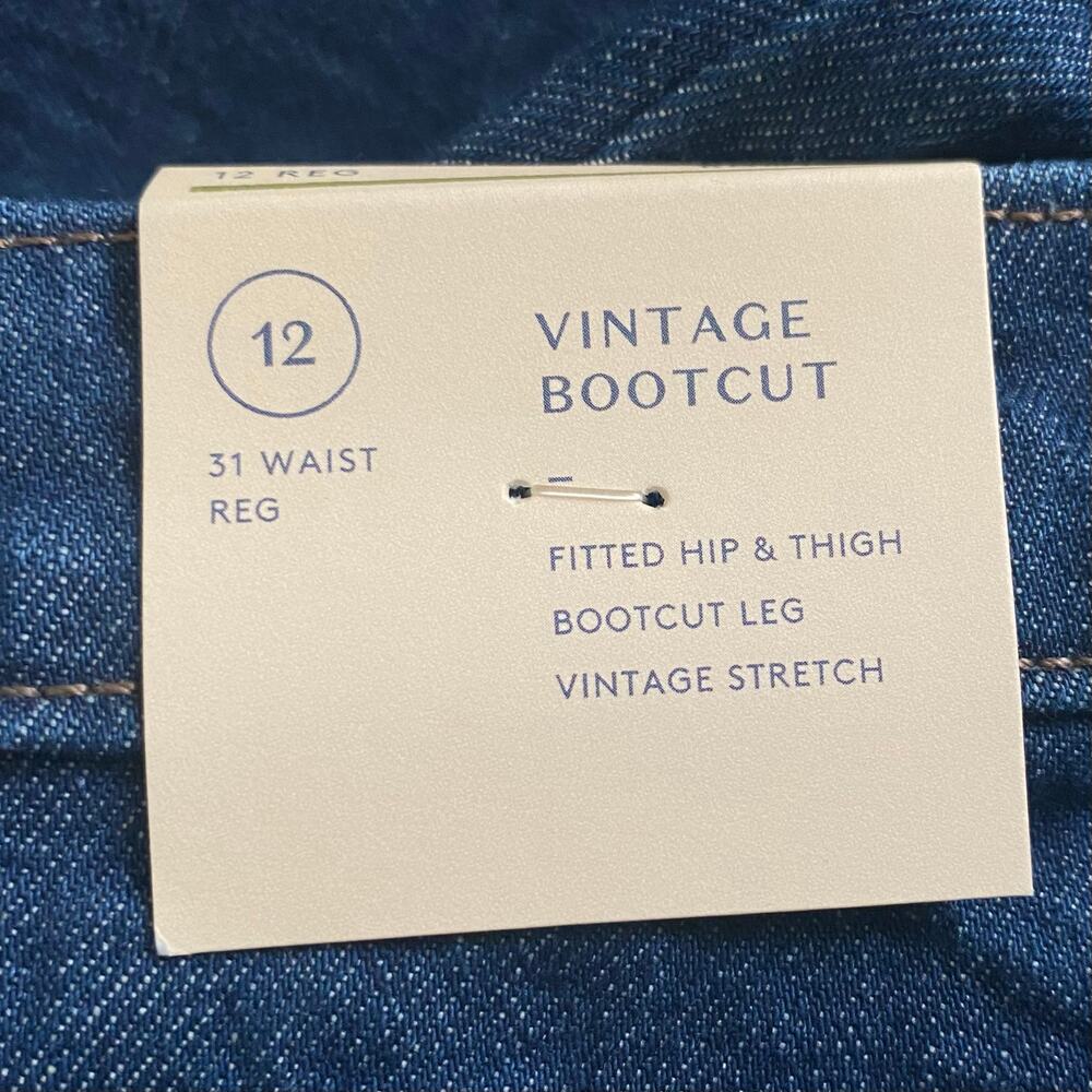 NEW UNIVERSAL THREAD Vintage Bootcut Jeans Dark Blue Wash Size 12 Stretch - Picture 5 of 6
